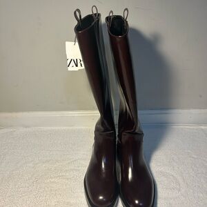 ZARA Deep Red/Brown Tall Boots